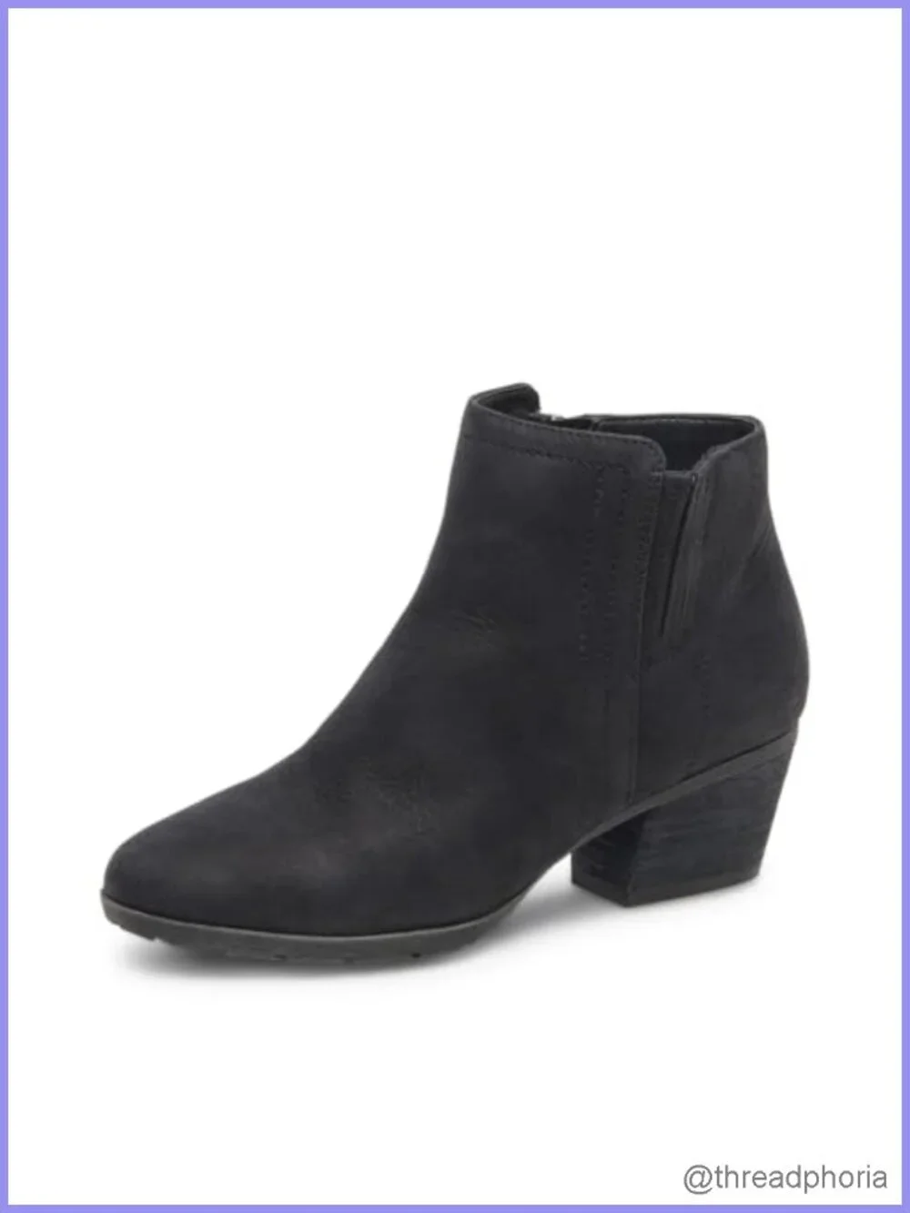 Waterproof Leather Ankle Bootie Snow Boot Round Toe Block Heel